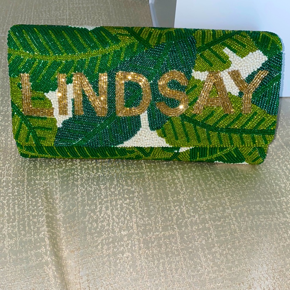 Beth Ladd Collections Custom “Lindsay” Clutch w/ removable gold chain.